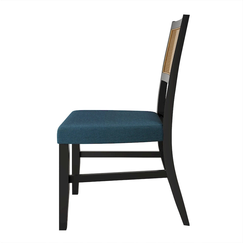 Chaise de salle à manger contemporaine 4 pièces en lin et bois CraftPorch