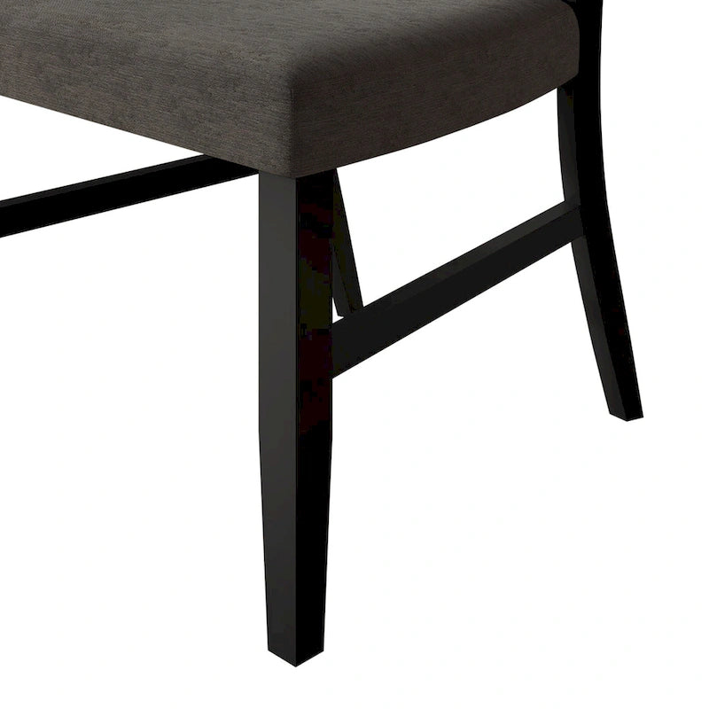Chaise de salle à manger contemporaine 4 pièces en lin et bois CraftPorch