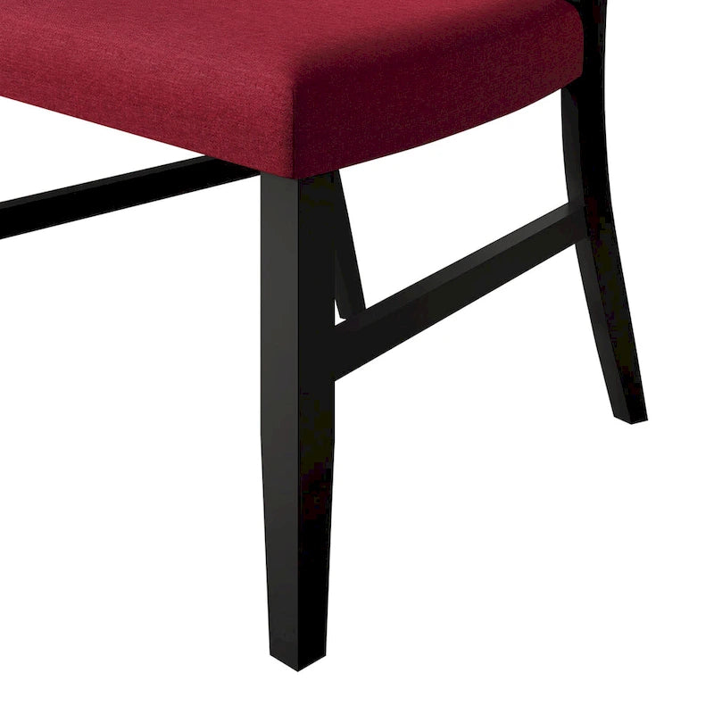 Chaise de salle à manger contemporaine 4 pièces en lin et bois CraftPorch